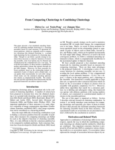 From Comparing Clusterings to Combining Clusterings Zhiwu Lu Jianguo Xiao