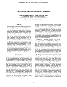 Transfer Learning via Dimensionality Reduction