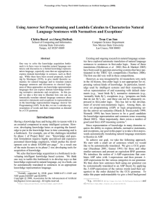 Using Answer Set Programming and Lambda Calculus to Characterize Natural