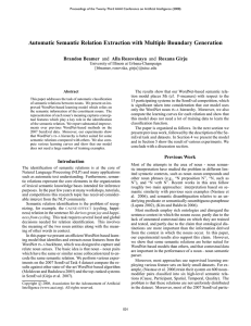 Automatic Semantic Relation Extraction with Multiple Boundary Generation Brandon Beamer