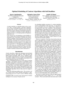Optimal Scheduling of Contract Algorithms with Soft Deadlines Spyros Angelopoulos Alejandro L´opez-Ortiz