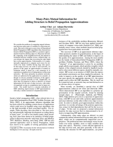 Many-Pairs Mutual Information for Adding Structure to Belief Propagation Approximations Arthur Choi