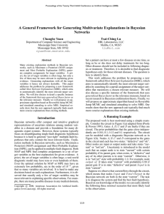 A General Framework for Generating Multivariate Explanations in Bayesian Networks Changhe Yuan