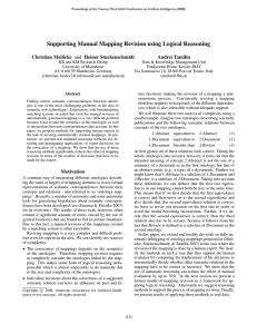 Supporting Manual Mapping Revision using Logical Reasoning Andrei Tamilin