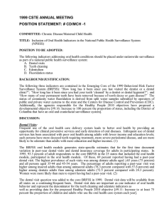 1999 CSTE ANNUAL MEETING POSITION STATEMENT: # CD/MCH -1