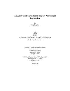 An Analysis of State Health Impact Assessment Legislation