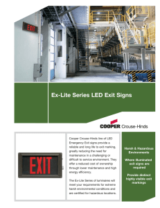 Ex-Lite Series LED Exit Signs Harsh &amp; Hazardous