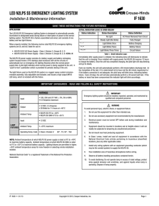 LED N2LPS SS EMERGENCY LIGHTING SYSTEM IF 1630 Installation &amp; Maintenance Information