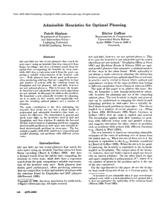 Admissible  Heuristics for  Optimal  Planning Patrik Haslum