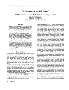 Plan  Generation  for  GUI Testing t M.  Memon