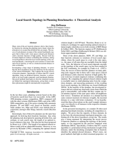 Local Search Topology in Planning Benchmarks: A Theoretical Analysis J¨org Hoffmann