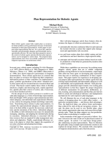 Plan Representation for Robotic Agents Michael Beetz