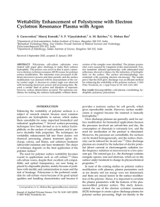 Wettability Enhancement of Polystyrene with Electron Cyclotron Resonance Plasma with Argon
