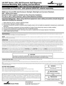 UX EXIT Series, LED, Self-Powered, Self-Diagnostic IF 1537