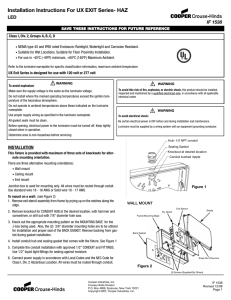 Installation Instructions For UX EXIT Series- HAZ LED IF 1538