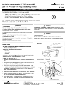 Installation Instructions for UX EXIT Series - HAZ IF 1540