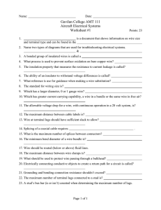 Gavilan College AMT 111 Aircraft Electrical Systems  Worksheet #1