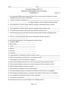 Gavilan College AMT 111 Hydraulic and Pneumatic Power Systems  Worksheet #1