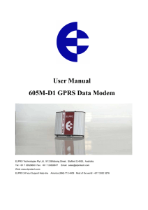 User Manual 605M-D1 GPRS Data Modem