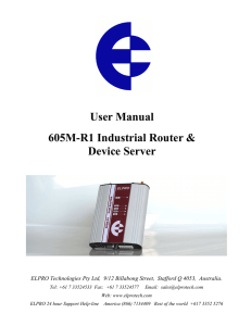 User Manual 605M-R1 Industrial Router &amp; Device Server