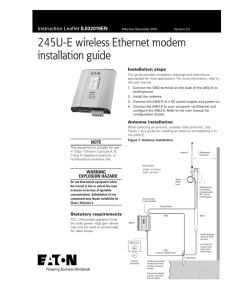 245U-E wireless Ethernet modem installation guide IL032019EN Installation steps