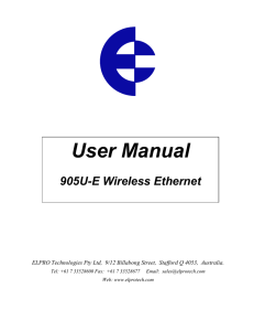 User Manual  905U-E Wireless Ethernet