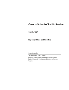 Canada School of Public Service 2012-2013 Report on Plans and Priorities