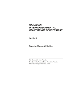 CANADIAN INTERGOVERNMENTAL CONFERENCE SECRETARIAT 2012-13