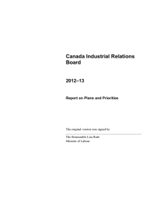 Canada Industrial Relations Board 2012–13 Report on Plans and Priorities
