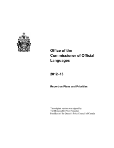 Office of the Commissioner of Official Languages 2012–13