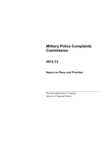 Military Police Complaints Commission 2012-13