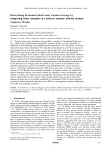 Determining in-channel (dead zone) transient storage by