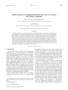 Spatial Variation of the Regional Wind Field with Land–Sea Contrasts 1929 K