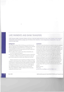 LATE PAYMENTS AND BANK TRANSFERS