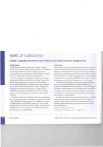 1 RIGHTS OF SUBROGATION Conclusion