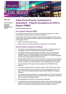 A New Era for Property Transactions in Property Occupations Act 2014
