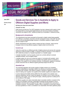Goods and Services Tax in Australia to Apply to