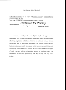 Redacted for Privacy An Abstract of the Thesis of