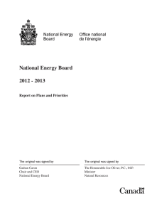National Energy Board 2012 - 2013  Report on Plans and Priorities