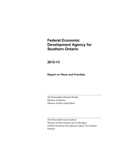 Federal Economic Development Agency for Southern Ontario 2012-13