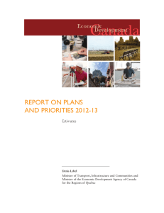 REPORT ON PLANS AND PRIORITIES 2012-13 Estimates
