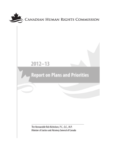 2012–13 Report on Plans and Priorities Canadian Human Rights Commission