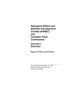 Aboriginal Affairs and Northern Development Canada (AANDC) and