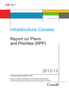 Infrastructure Canada Report on Plans and Priorities (RPP) 2012-13