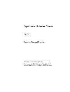 Department of Justice Canada 2012-13 Report on Plans and Priorities