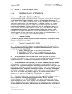 6.0     Section VI: Student Academic Affairs 6.1.0