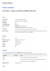 Anti-HIF-1-alpha antibody (HRP) ab81634 Product datasheet