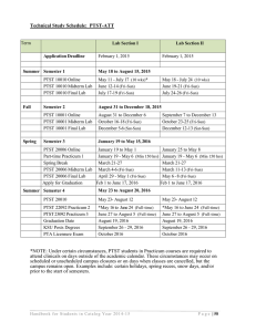 Technical Study Schedule:  PTST-ATT