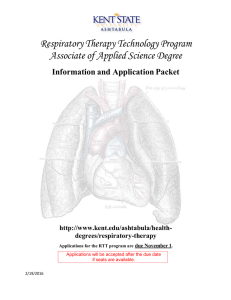 Respiratory Therapy Technology Program Associate of Applied Science Degree