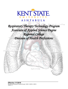 Respiratory Therapy Technology Program Associate of Applied Science Degree Regional College